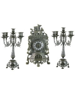 Часы каминные с канделябрами на 5 свечей Высота 40 см Alberti livio