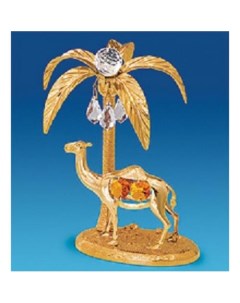 Фигурка декоративная Верблюд с пальмой 15 см желтый Crystal temptations