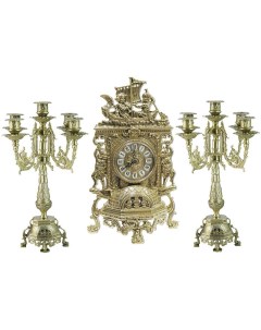 Часы каминные с канделябрами на 5 свечей Высота 40 см Alberti livio