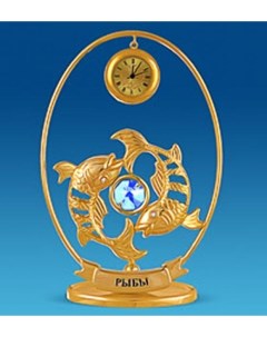 Фигурка с часами Знак Зодиака Рыбы Юнион 13 см Crystal temptations