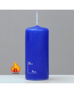 Свеча цилиндр 4х9 см 11 ч 90 г синий Омский свечной