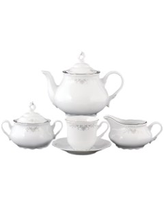 Чайный сервиз на 6 персон 15 предметов Констанция Серый орнамент 006303 Thun