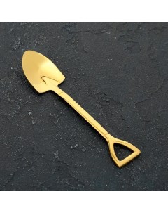 Ложка десертная Лопата h 15 5 см форма овальная цвет золотой Magistro