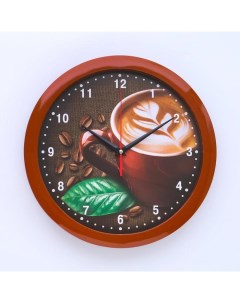 Часы настенные Кофе коричневый обод 28х28 см Соломон