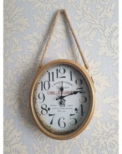 Часы настенные на веревке диаметр 30 см оригинальный дизайн состаренный эффект Vilagio