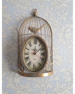 Часы настенные клетка с птичкой корпус из металла Clock 55 3325J Vilagio