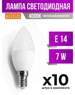 Лампа светодиодная E14 7W 4000K прозрачная филаментная арт 860012 10 шт Ecola