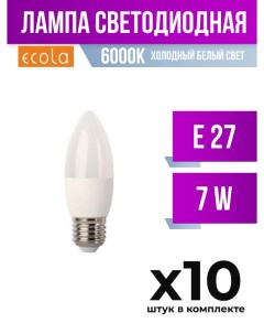 Лампа светодиодная E27 7W 6000K арт 645402 10 шт Ecola