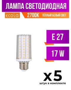 Лампа светодиодная E27 17W 2700K арт 447446 5 шт Ecola