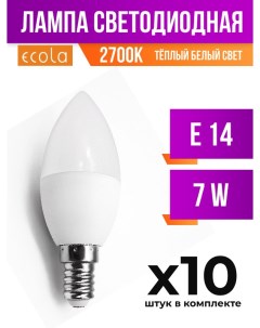 Лампа светодиодная E14 7W 2700K прозрачная филаментная арт 860010 10 шт Ecola