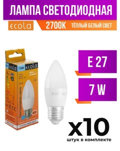 Лампа светодиодная E27 7W 2700K прозрачная филаментная арт 860014 10 шт Ecola