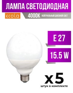 Лампа светодиодная E27 15 5W G95 4000K арт 497328 5 шт Ecola
