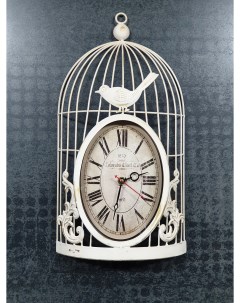 Часы настенные клетка с птичкой корпус из металла Clock 55 3325J2 Vilagio