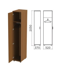 Шкаф для одежды 370х520х2050 мм цвет орех гварнери ШМ52 3 Монолит