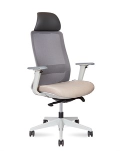 Кресло офисное Como grey beige серый пластик бежевая ткань серая сетка Norden
