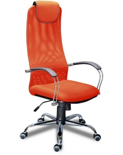 Компьютерное кресло Фокс хром Ткань сетка оранжевая Экспресс офис