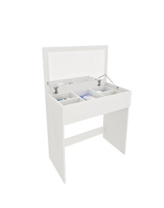 Туалетный столик белый с откидным зеркалом и ящик для хранения с секциями Rick wood