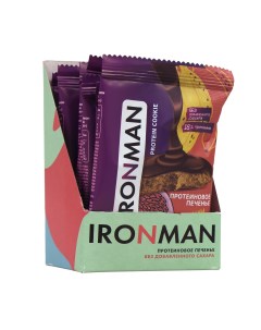 Протеиновое печенье коробка 6 шт Банан инжир в темной глазури Ironman