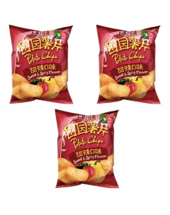 Чипсы картофельные со сладко острым вкусом 3 шт по 50 г Shanghaojia