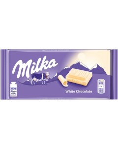 Шоколад White Chocolate 100 грамм Упаковка 22 шт Milka