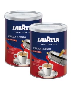 Кофе молотый Crema e Gusto жестяная банка 2 шт по 250 г Lavazza