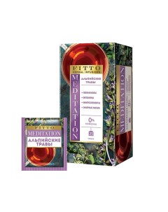 Чай травяной Meditation Альпийские травы 2 шт по 25 пакетиков Fitto