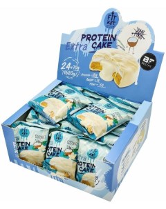 Печенье протеиновое Extra Protein Cake White кокос ваниль коробка 24 шт х 70 г Fit kit