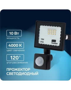 Прожектор светодиодный 10 Вт 900 Лм 4000К Датчик движения IP66 Nobrand