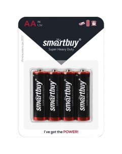 Батарейка AA R06 солевая BС4 комплект 40 батареек 10 упак х 4шт Smartbuy