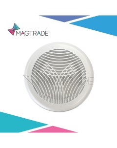 Решетка вентиляционная с фланцем d100 мм круглая АБС пластик белый 10РПКФ Magtrade