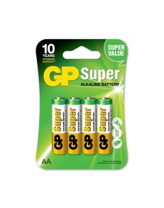 Батарейки LR6 AA щелочные 4 шт блистер Gp batteries