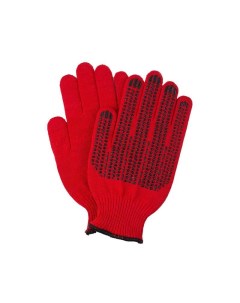 Перчатки защитные хлопковые с пвх покрытием двухслойные красные 6 нитей 10 класс разм Ооо дельта