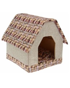 Дом с 3D крышей для кошек и собак микс цветов 39х39х43 см Пижон