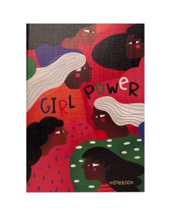 Записная книжка А6 24 листа тонированный блок в точку Girl power сшивка Подписные издания