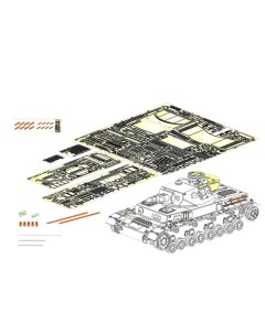 Фототравление 1 35 для немецкого Pz Kpfw IV Ausf F1 Базовый PE351123A Voyager model