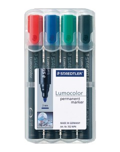 Набор маркеров перманентных Lumocolor 2мм 4 цвета Staedtler