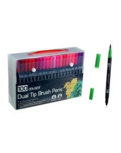 Набор профессиональных маркеров 100 штук 100 цветов двусторонние Nobrand