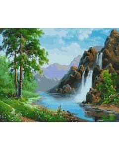 Картина по номерам Горный водопад 40x50 см Paintboy