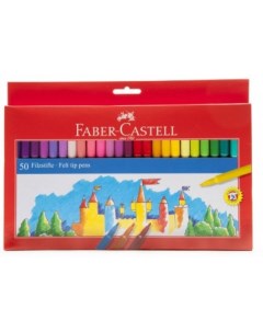 Фломастеры Замок 50 цветов в картонной коробке Faber-castell