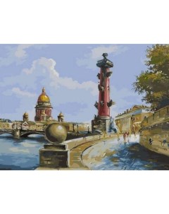 Картина по номерам Набережная Санкт Петербурга на подрамнике 40х50 см GX9616 Paintboy