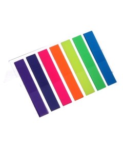 Блок закладки с липким краем 8 мм х 45 мм пластик 20 листов флуоресцентные 7 цветов Nobrand