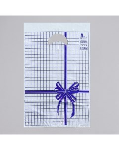 Пакет Синяя клетка полиэтиленовый с вырубной ручкой 22 х 30 см 12 мкм 100 шт Artplast
