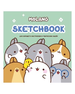 Скетчбук Molang Для хорошего нроения и творческих идей бирюзовый Аст