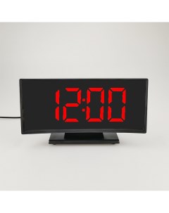 Часы настольные электронные будильник термометр календарь красные цифры 17х9 5х4 2 см Nobrand
