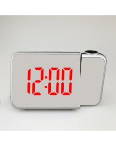 Часы настольные электронные с проекцией будильник гигрометр календарь красные цифры Nobrand