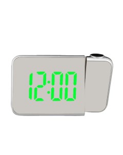 Часы настольные электронные с проекцией будильник гигрометр календарь зеленые цифры Nobrand