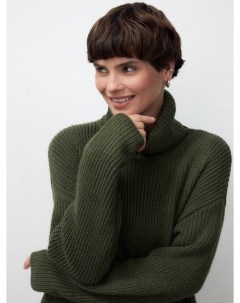 Свободный свитер из фактурного вязаного трикотажа Pompa