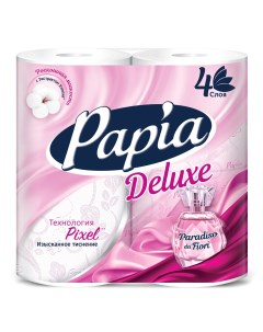 Туалетная бумага Deluxe Paradiso Fiori четырехслойная 4 шт Papia