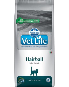 Сухой корм VET LIFE Feline Hairball диета для кошек 0 4 кг Farmina