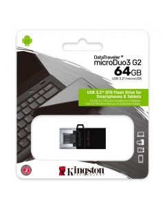 Флешка 64Gb DataTraveler microDuo 3 0 G2 DTDUO3G2 64GB USB 3 0 черный Kingston